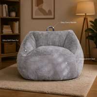 Fauteuil Poire Moderne Personnalisé en Tissu Doux et Moelleux avec Poignée Portable, Grand Fauteuil Confortable pour Adultes et Enfants – Vente en Gros