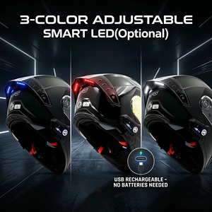 Cascos de <span class=keywords><strong>Moto</strong></span> Factory, <span class=keywords><strong>Casco</strong></span> Modular Abatible para Motocicleta <span class=keywords><strong>con</strong></span> Luz de Advertencia LED, <span class=keywords><strong>Homologado</strong></span> por DOT, Preparado para BT, Doble Visera - Product Image 4