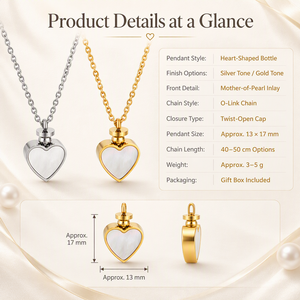 Delicado Collar de Corazón con Concha, Acero Inoxidable 316L, Chapado en Oro de 18K, Collar de Clavícula para Mujeres y Niñas, Uso Diario y Fiestas, Antioxidante - Product Image 2