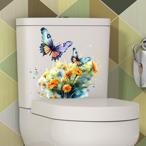 Adesivo da parete con fiore di fiori e fiori per bagno arredamento da toilette per soggiorno decorazione per casa decalcomanie per abbellire <span class=keywords><strong>Mura</strong></span> autoadesive - Product Image 6