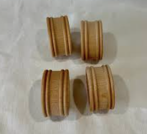 Anneaux de serviette en bois massif (lot de 4 / Minimaliste) - Product Image 1