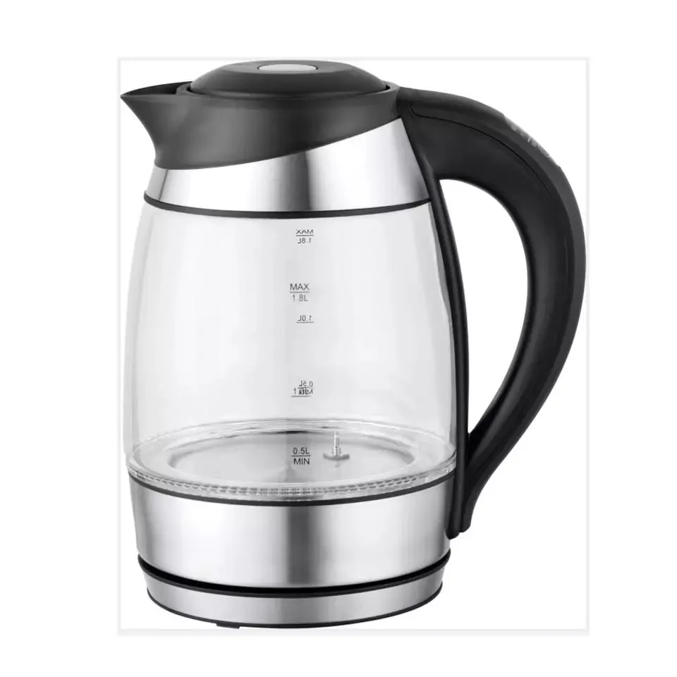 Hot Sales 1.8 Liter Home Appliances Adjustable Temperature High Borosilicate Glass Electric Tea Kettle