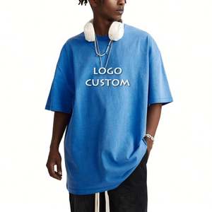 2025 alta calidad 270G algodón Vintage lavado hombres camiseta calle Casual gota hombro media manga suelta hombres camisetas - Product Image 5