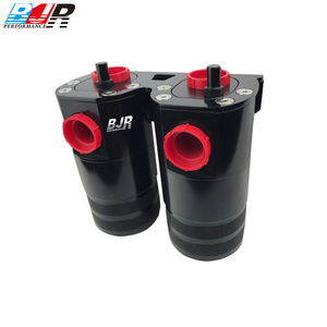 ถังดักไอน้ำมันเชื้อเพลิง BJR Automotive คุณภาพสูง แบบยูนิเวอร์แซล สำหรับ<span class=keywords><strong>รถ</strong></span>แข่ง ผลิตจากอะลูมิเนียม CNC พร้อมข้อต่อ AN10 คู่ สำหรับดัดแปลง/อัพเกรดรถยนต์ - Product Image 3