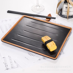 Japanese-style <b>melamine</b> rectangular <b>plate</b>, commercial flat <b>plate</b> for barbecue restaurants, creative Western-style shallow - Product Image 2
