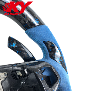 Volante deportivo personalizado de fibra de carbono forjada y cuero con levas de cambio para BMW E90 E91 E92 E93 M3 328i 330i 335d 135i - Product Image 2