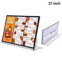 Menu numérique électronique de bureau de 21,5 pouces en forme de L pour restaurants, magasins de boissons, publicité, panneau de menu LCD