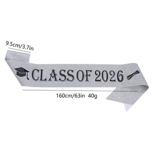 Fascia di Laurea alla Moda con Design CLASSE 2026 in Lamina Dorata Lucida, Fascia in Pelle Glitterata per Feste <span class=keywords><strong>e</strong></span> Cerimonie - Product Image 3