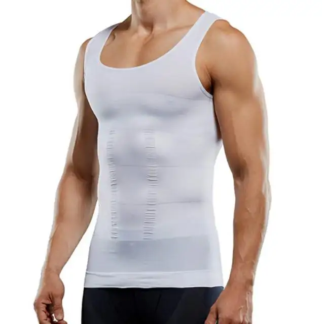 Men's body shaping tank top Seamless body shaping shirt Pressure reducing belly sports underwear v shape t shirt