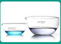 100ml 150ml 200ml Bec à fond plat en verre fondu Plat d'évaporation pour laboratoire Chimie Verre Plat de cristallisation avec bec