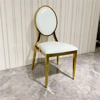 Chaises de banquet et d'événement de luxe en métal et résine, empilables, à dossier ovale, dorées, pour hôtels et mariages, vente en gros du fabricant