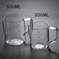 Pichet à lait en verre / Tasse à mousseur à lait avec échelles graduées 350 ml / 550 ml
