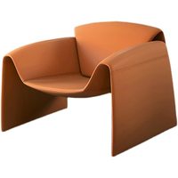 Canapé-lit en cuir PU minimaliste moderne italien, forme irrégulière, design en forme de M, rembourrage en mousse élastique haute densité pour salon