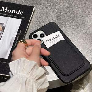 商务风格针叶林图案信用卡手机套聚氨酯皮套适用于苹果手机14 13 12专业版 - Product Image 3