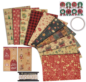 Tùy Chỉnh Món Quà Giáng Sinh Gói 10 Món Quà Giáng Sinh Gói Giấy Kraft Retro Gói Giấy Nâu Năm Mới, Giáng Sinh - Product Image 3