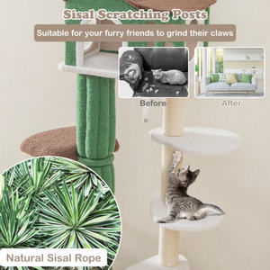 DB Modern Large <b>Cat</b> <b>Tree</b> Tower Multi-Level with Condo and Anti-Tipping Device <b>Wood</b> Sisal Scratching House in Carton Packaging - Product Image 6