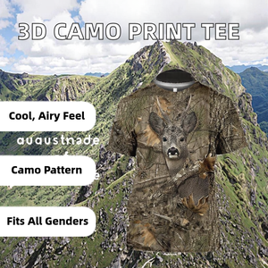 Camiseta Unisex con Estampado de Camuflaje, Corte Holgado, Transpirable, de Poliéster, Ropa Casual - Product Image 2