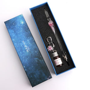 Crystal Glass Dip <b>Pen</b> Set Glass Fountain <b>Pen</b> Glasspen Holder <b>Gift</b> <b>Box</b> With 4 Colorful Inks for Calligraphy - Product Image 6