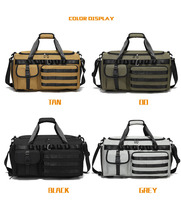 Sac de sport tactique unisexe GAF 800D en Oxford camouflage avec compartiment à chaussures, fermeture éclair et fermoir, étanche, capacité 56-76L