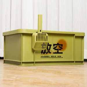 <b>Cat</b> <b>Litter</b> Box Rectangle 100 L Large Capacity Odor Control Durable Easy Clean For <b>Cats</b> - Product Image 1