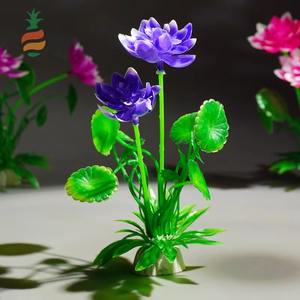 Usine directe 14.5cm petite Simulation nénuphar Lotus & herbe en plastique Aquarium aquarium décoration ornement pour salon - Product Image 2