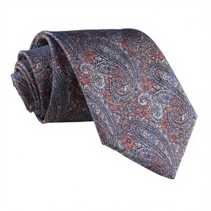 Corbata de poliéster tejida lisa con logotipo personalizado para hombre Meijiang, diseño paisley de bajo precio, de secado rápido, para venta al por mayor - Product Image 2