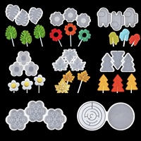 AK arbre de noël feuille d'érable époxy Silicone moule pour résine bijoux Silicone chocolat moules à sucettes Fondant décoration de gâteau