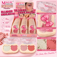 Palette de fard à joues et d'enlumineur 2 couleurs, maquillage pour le visage, poudre pressée, rose doux, compact, voyage, vente en gros, OEM, étiquette privée