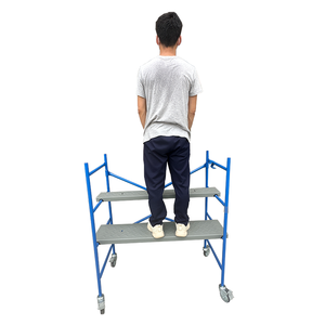 Échafaudage mobile en acier robuste Capacité <span class=keywords><strong>de</strong></span> charge <span class=keywords><strong>de</strong></span> 150 kg Hauteur <span class=keywords><strong>de</strong></span> 120 cm Assemblage simple Échelle pour la construction <span class=keywords><strong>de</strong></span> dalles <span class=keywords><strong>de</strong></span> béton et <span class=keywords><strong>de</strong></span> <span class=keywords><strong>maçonnerie</strong></span> - Product Image 4