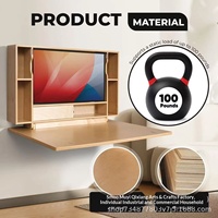 Mesa Plegable de Madera para Montar en la Pared, Multiusos, para Dormitorio de Estudiantes, Almacenamiento Junto a la Cama, Oficina en Casa, Escritorio para Computadora, Modelo Qx115