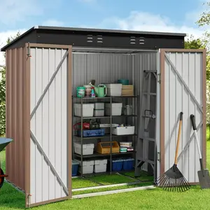 现代户外后院小工具自行车棚屋金属钢防水花园储物棚