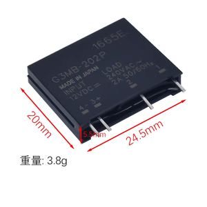 โซลิดสเตตรีเลย์ <span class=keywords><strong>G3MB</strong></span>-<span class=keywords><strong>202P</strong></span>-5VDC <span class=keywords><strong>G3MB</strong></span>-<span class=keywords><strong>202P</strong></span> DC-AC PCB <span class=keywords><strong>SSR</strong></span> ในปี5VDC ออก240V AC 2A - Product Image 3