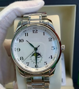 Relojes de Pulsera de Acero Inoxidable con Fase Lunar, Diseño de Moda, 42 mm, Alta Calidad, Relojes Modernos - Product Image 1