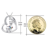 Bijoux fins 925 Sterling Silver Smile Llama Love Heart Sheep Pendentif Collier Pour Femmes