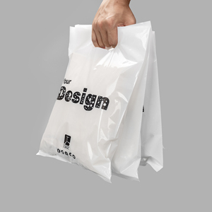 Wholesale Custom Plastic Bags With Logo Recyclable T-shirts Bag Die Cut Handle Groceries Business Promotion Shopping Bags