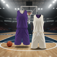 Maillot de basket-ball réversible pour homme, col en V, personnalisé OEM, haute qualité, séchage rapide, maille respirante, imprimé numériquement