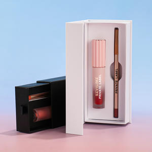 素食二合一唇膏套装，带防水衬里和哑光液体唇膏免费匹配唇彩定制标志DIY产品类别 - Product Image 5