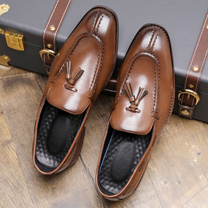 Chaussures habillées pour hommes, nouveau design, en cuir véritable, mocassins décontractés, faciles à enfiler, grandes tailles, nouveaux styles, à bout pointu et montants - Product Image 1