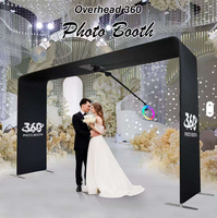 Plateforme photo 360° avec structure en treillis de 3m/4m, capacité de 7 à 15 personnes, compatible avec les appareils photo reflex numériques, les iPad et les smartphones, cabine vidéo rotative automatique en alliage d'aluminium