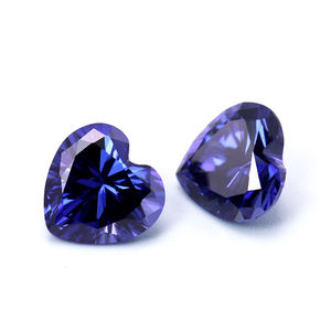 Kustom Pabrik membuat Kelas 5A longgar sintetis Cz batu permata <span class=keywords><strong>Tanzanite</strong></span> warna biru potongan hati zirkonia kubik - Product Image 2