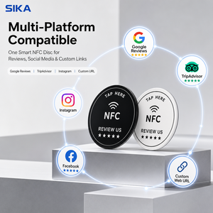 Etiqueta NFC Redonda SIKA para Reseñas, Disco con Impresión Personalizada para Reseñas de <span class=keywords><strong>Google</strong></span>, para Restaurantes, Cafés, Salones, Tiendas y Mostradores - Product Image 4