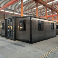 Maison conteneur préfabriquée de luxe à 3 chambres, mobile et extensible, avec panneaux sandwich, design moderne pour villa - Prix usine