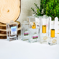 Botol Parfum Pria Kaca Transparan Hitam Doff Gradasi 30 ml 50ml 100ml Kosong Mewah Dapat Disesuaikan