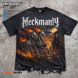 T-shirt pour homme Meckmanly 100% coton à manches courtes imprimé col rond coupe classique impression photo style streetwear - Product Image 5