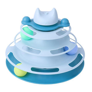 Stock Four Layer Track Sel Hi Cross Border Neues Haustier Spielzeug Pädagogisches Katzen spielzeug Plattenspieler Plastik box Spiel Hergestellt Top - Product Image 2