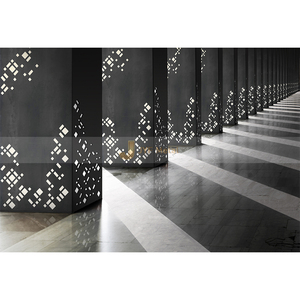 C191 Revêtement de colonne en acier inoxydable au design moderne Décoration intérieure personnalisée à motif découpé au laser pour hôtels et centres commerciaux - Product Image 3