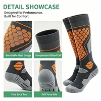 Chaussettes de ski épaisses et chaudes pour hommes, logo personnalisé imprimé, chaussettes de basketball pour femmes, chaussettes de compression en coton respirantes, chaussettes de sport pour la neige