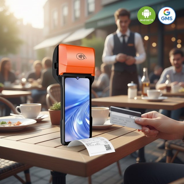 GMS Certified Android 14.0 Mobile Smart POS NB65 Octa-Core 4GB+64GB 6.5" Handheld POS System NFC USB 80mm High Speed Printer