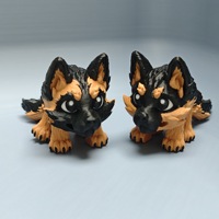 Porte-clés modèle Berger allemand imprimé en 3D, en PVC écologique, réplique mignonne de Animal Crossing