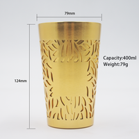 Gobelet à bière en aluminium durable et moderne avec logo personnalisé, 400 ml, à double paroi, réutilisable pour le café et les boissons froides, idéal pour les fêtes